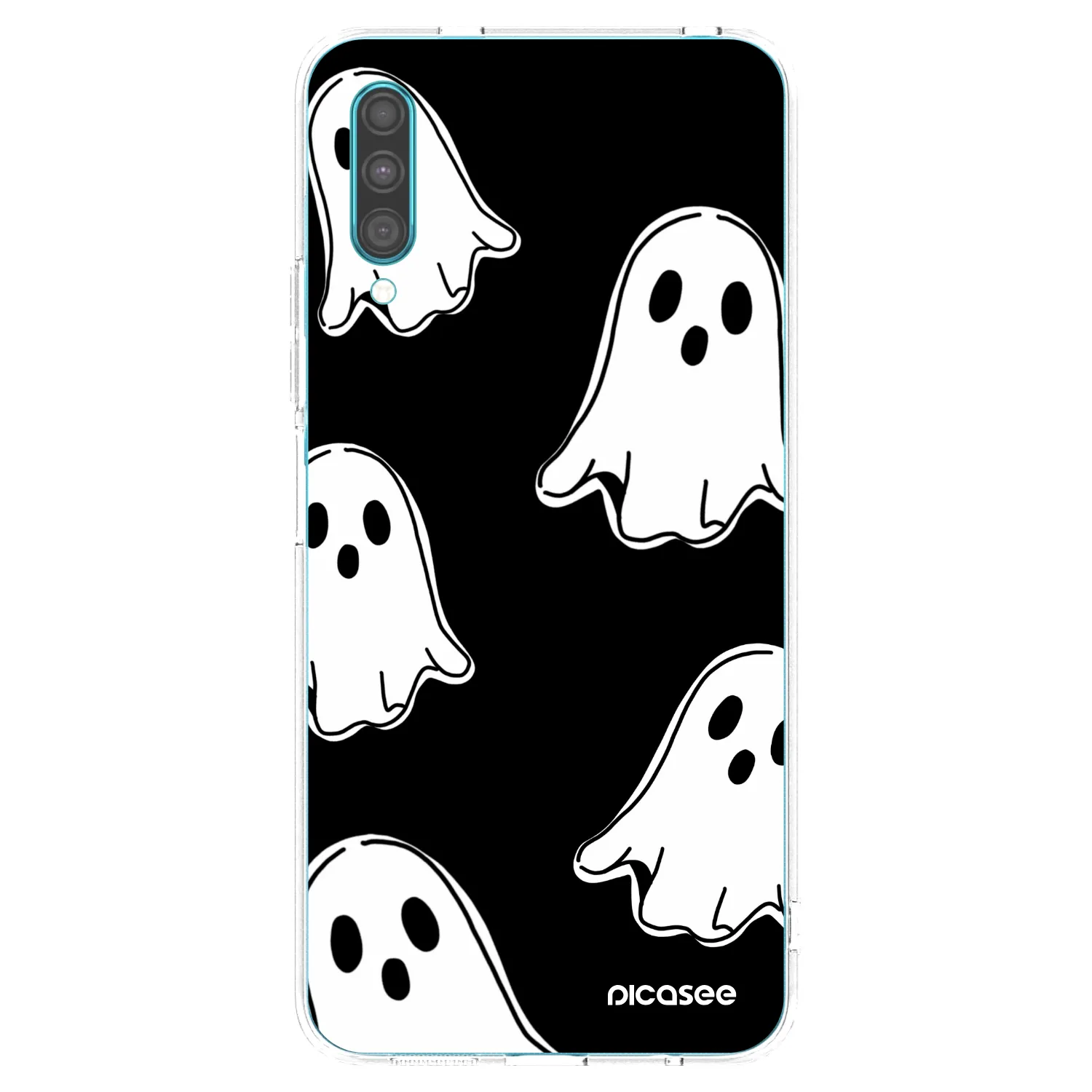 Picasee silikonska prozirna maskica za Samsung Galaxy A30s A307F - Black ghosts
