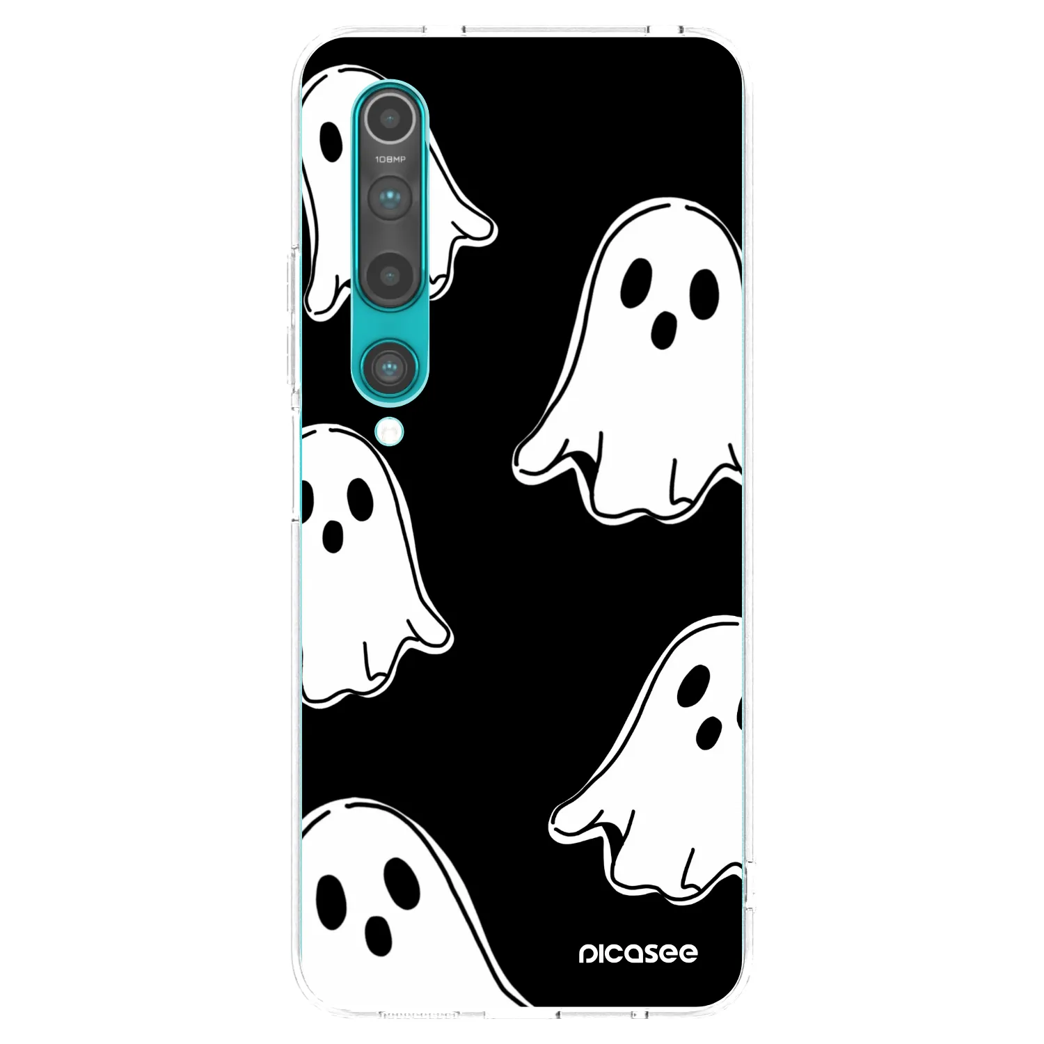 Picasee silikonska prozirna maskica za Xiaomi Mi 10 - Black ghosts