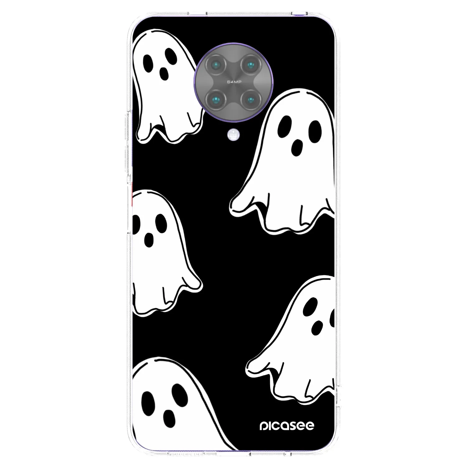 Picasee silikonska prozirna maskica za Xiaomi Poco F2 Pro - Black ghosts