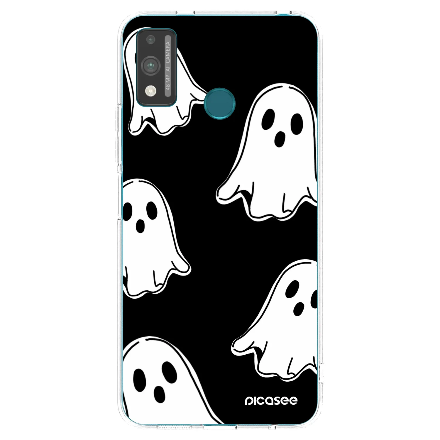 Picasee silikonska prozirna maskica za Honor 9X Lite - Black ghosts