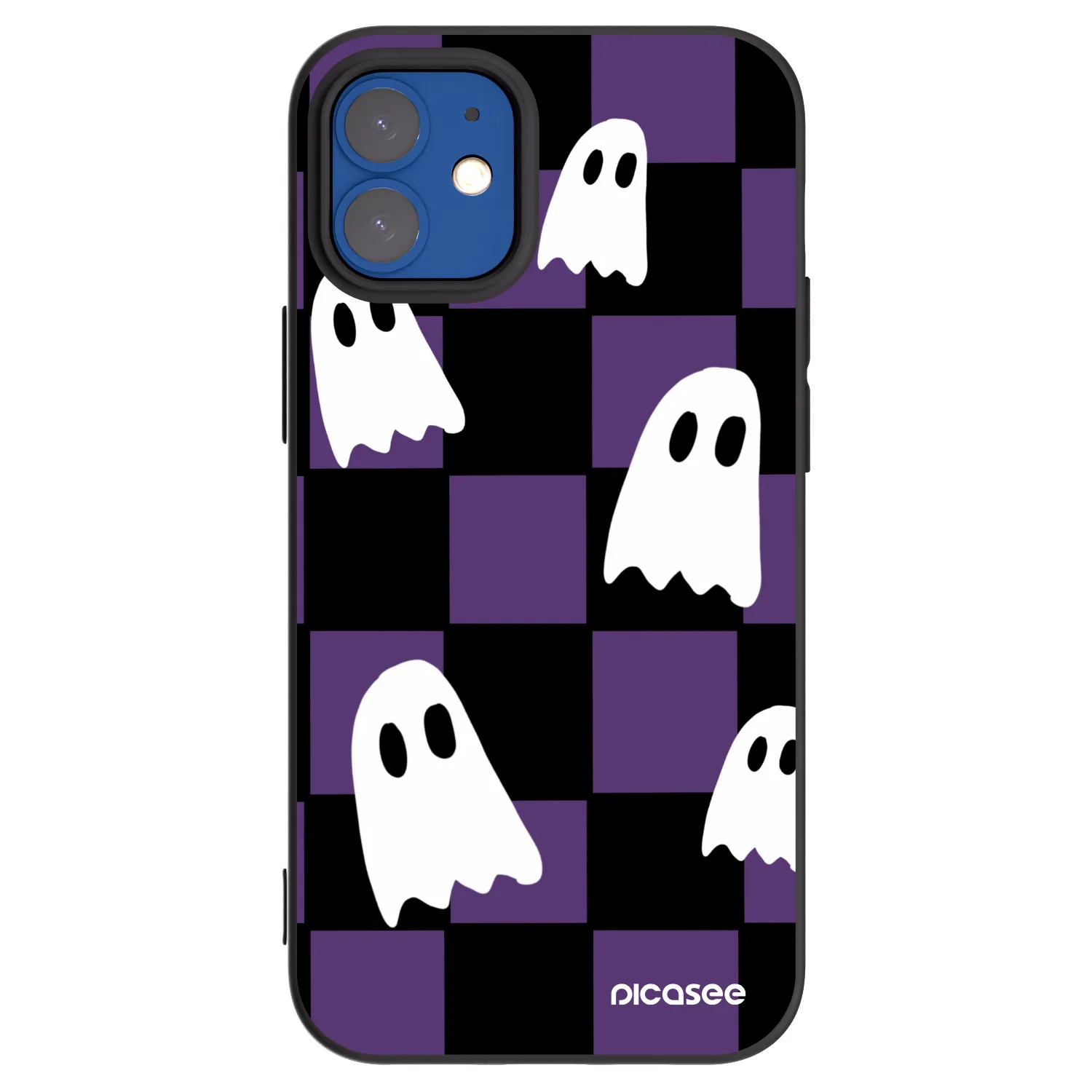 Picasee crna silikonska maskica za Apple iPhone 12 mini - Ghosts
