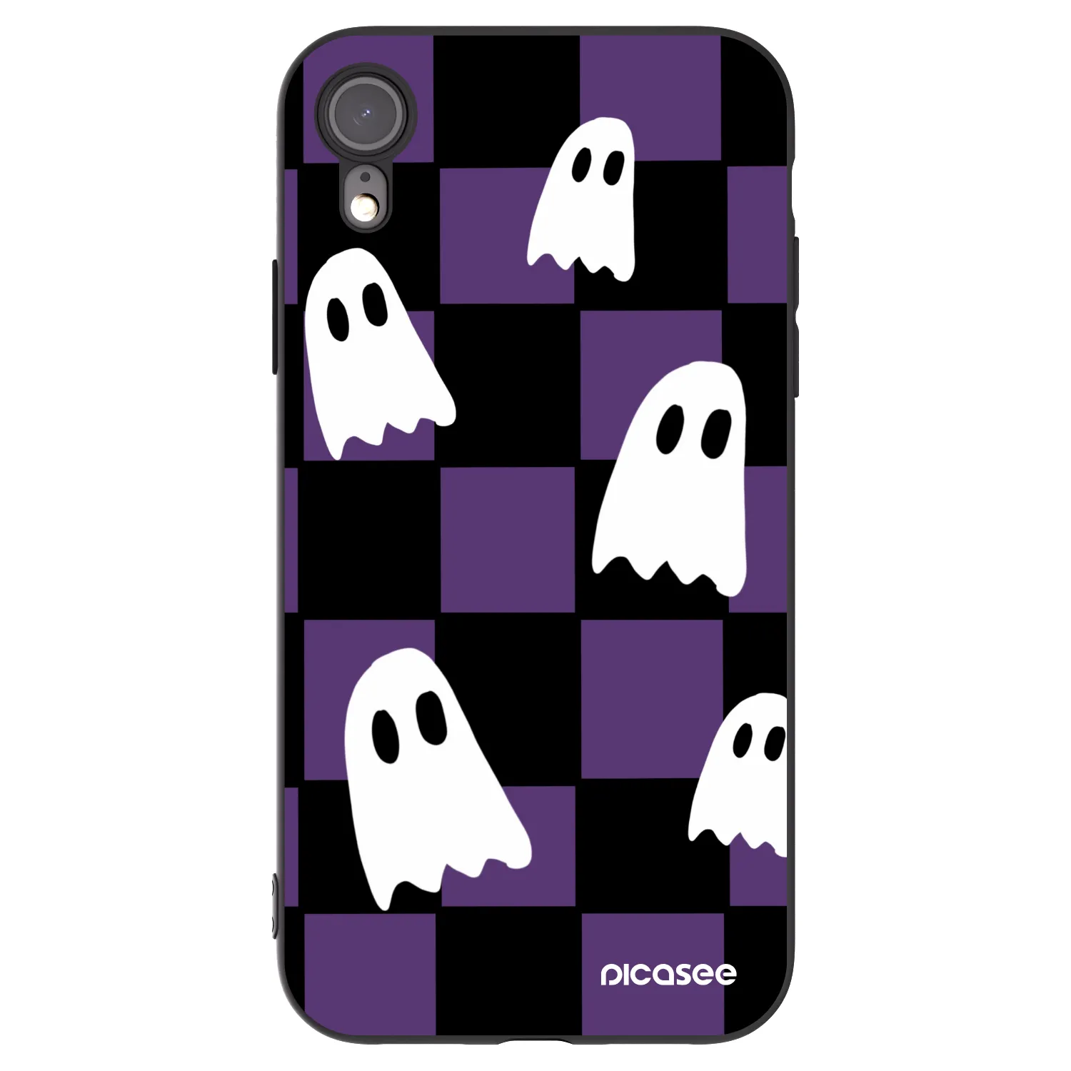 Picasee crna silikonska maskica za Apple iPhone XR - Ghosts