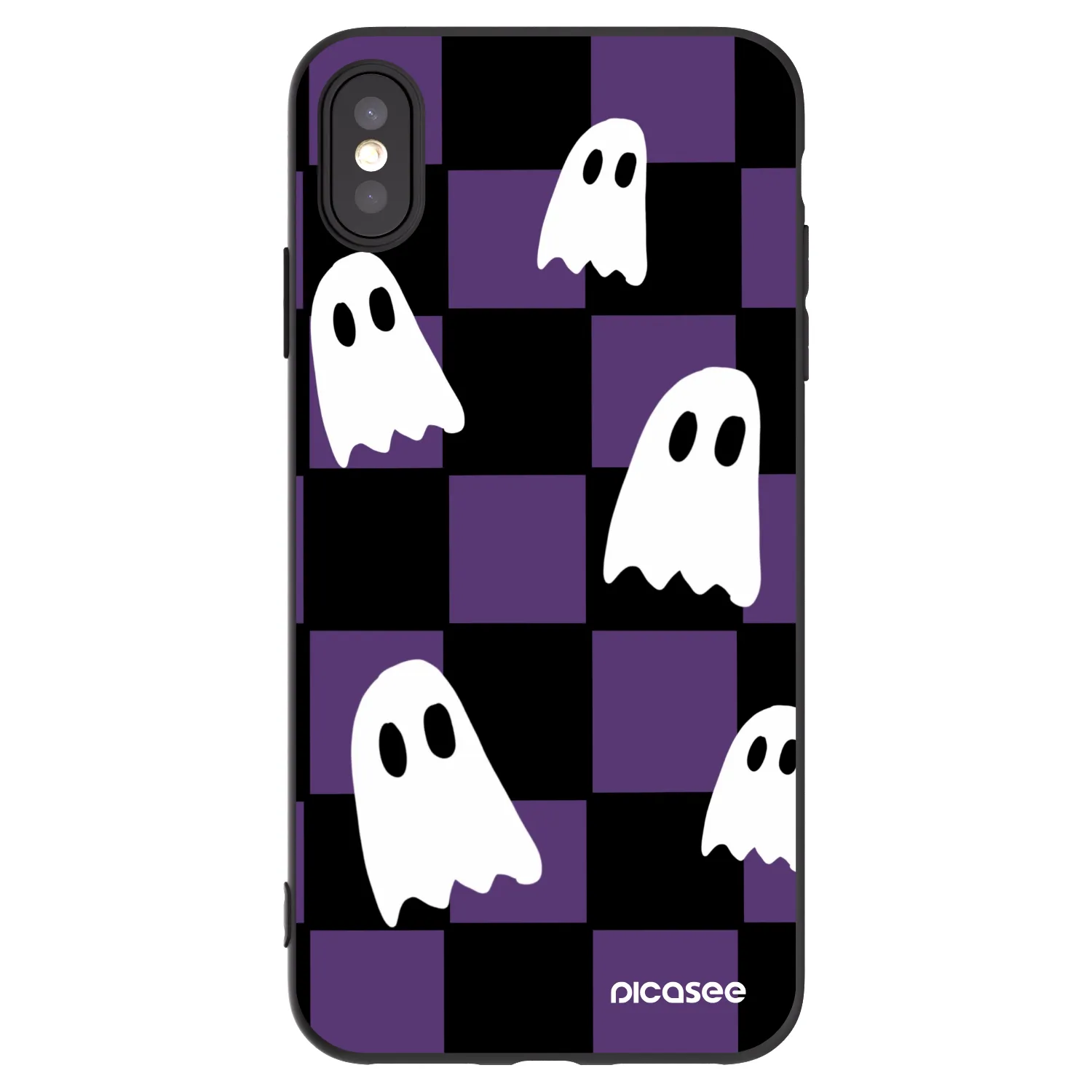 Picasee crna silikonska maskica za Apple iPhone XS Max - Ghosts