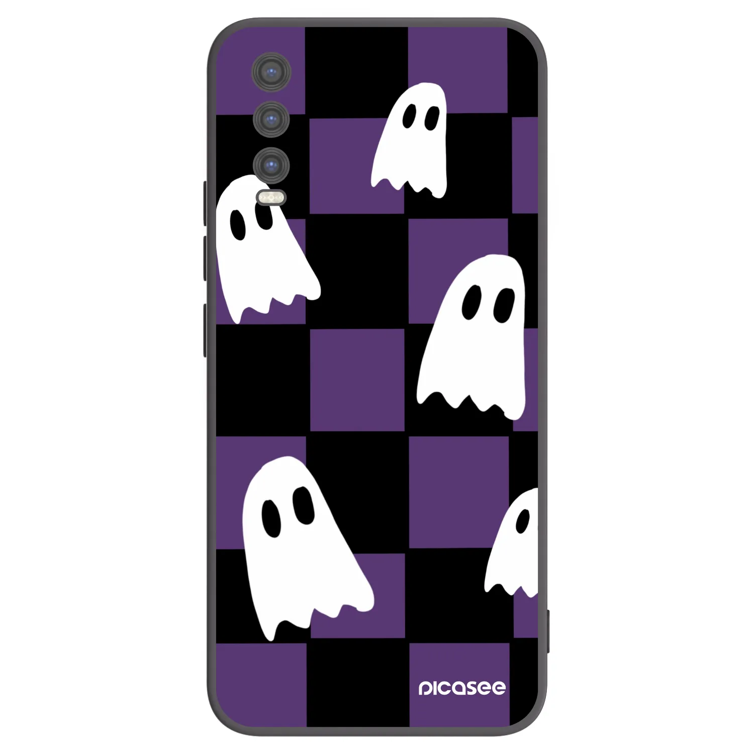 Picasee crna silikonska maskica za Vivo Y20s - Ghosts