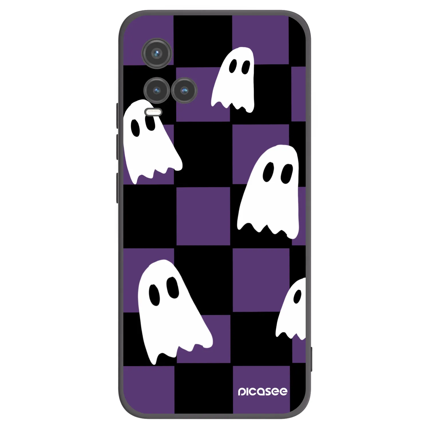 Picasee crna silikonska maskica za Vivo Y33s - Ghosts
