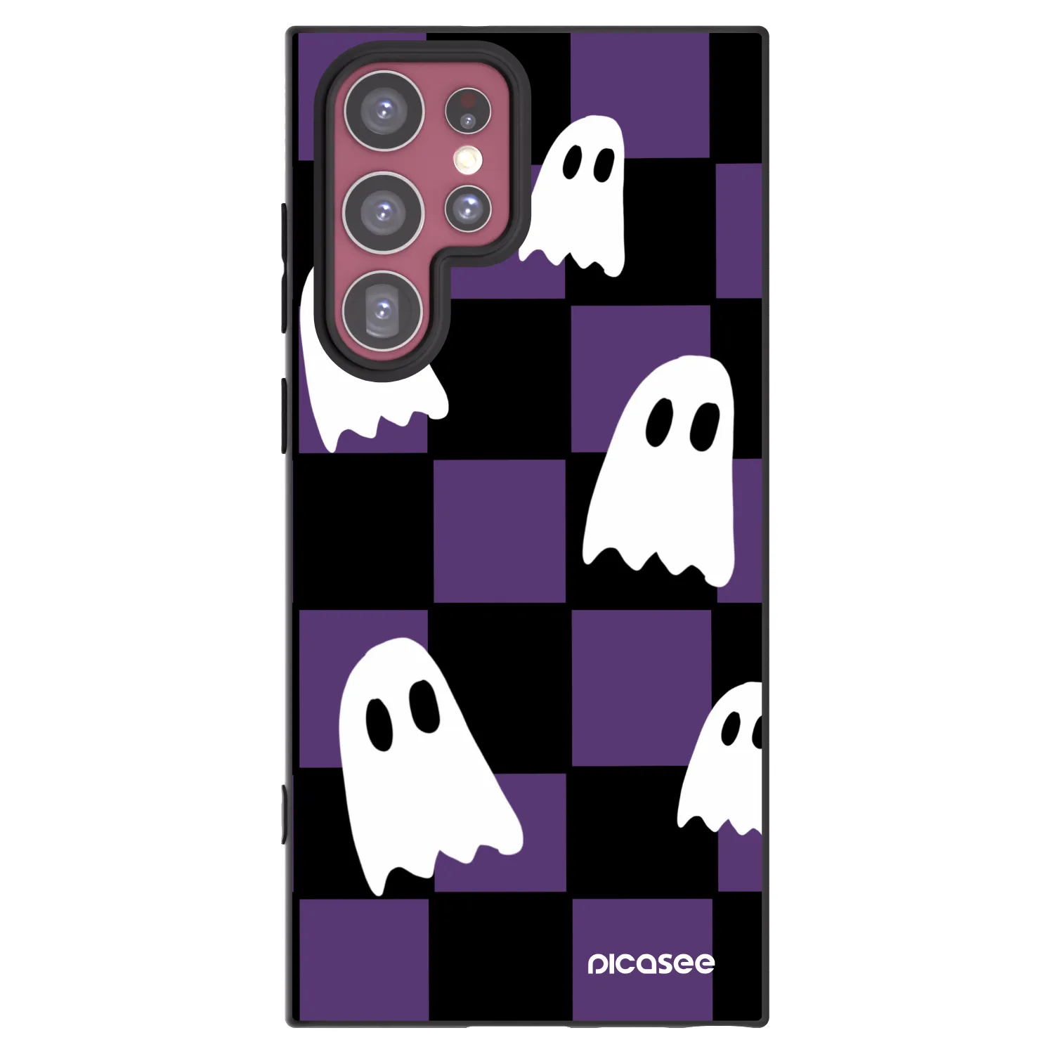 Picasee crna silikonska maskica za Samsung Galaxy S22 Ultra 5G - Ghosts