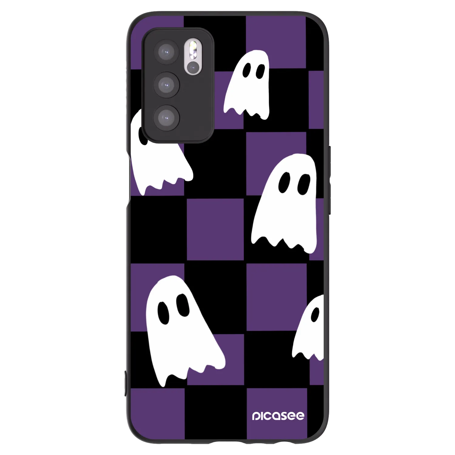 Picasee crna silikonska maskica za OPPO A16 - Ghosts