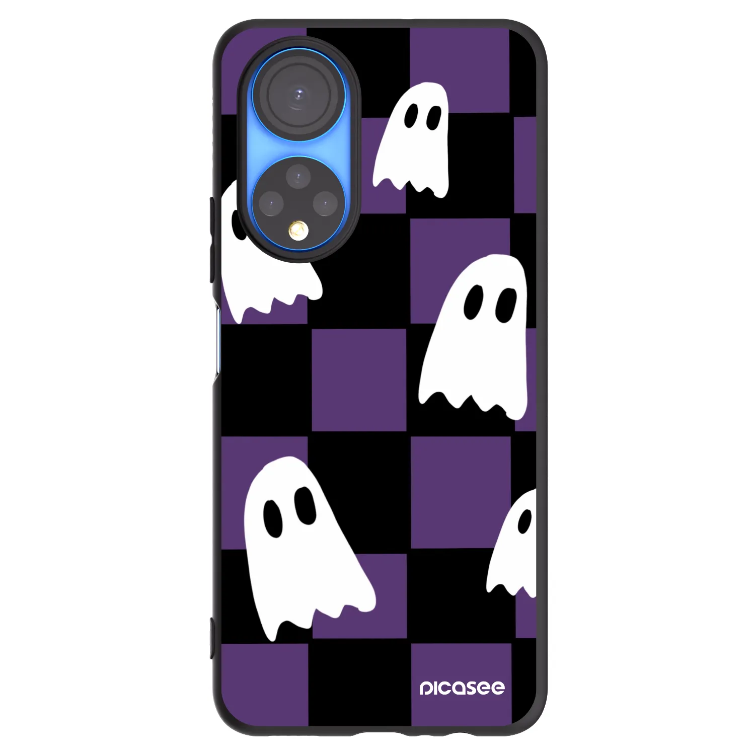 Picasee crna silikonska maskica za Honor X7 - Ghosts
