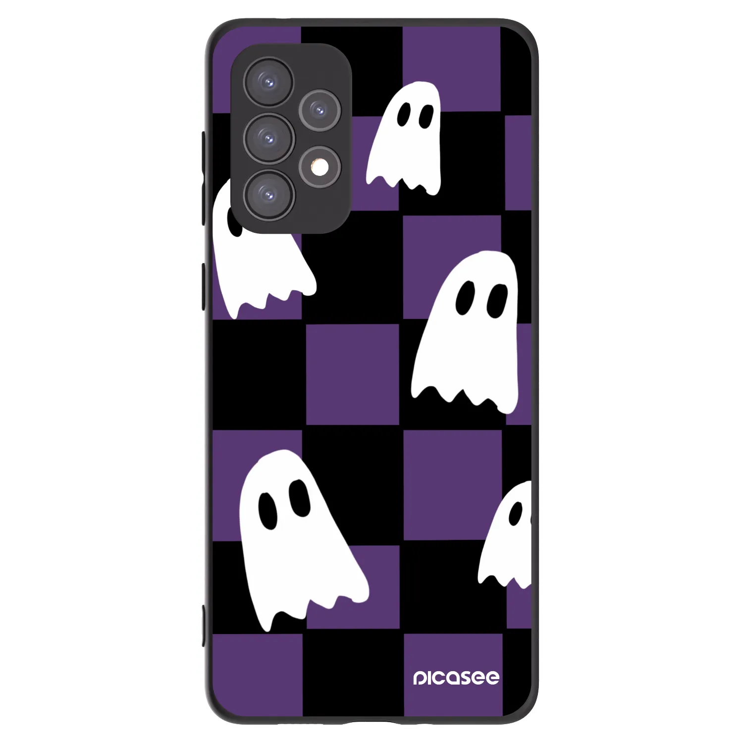 Picasee crna silikonska maskica za Samsung Galaxy A73 5G - Ghosts