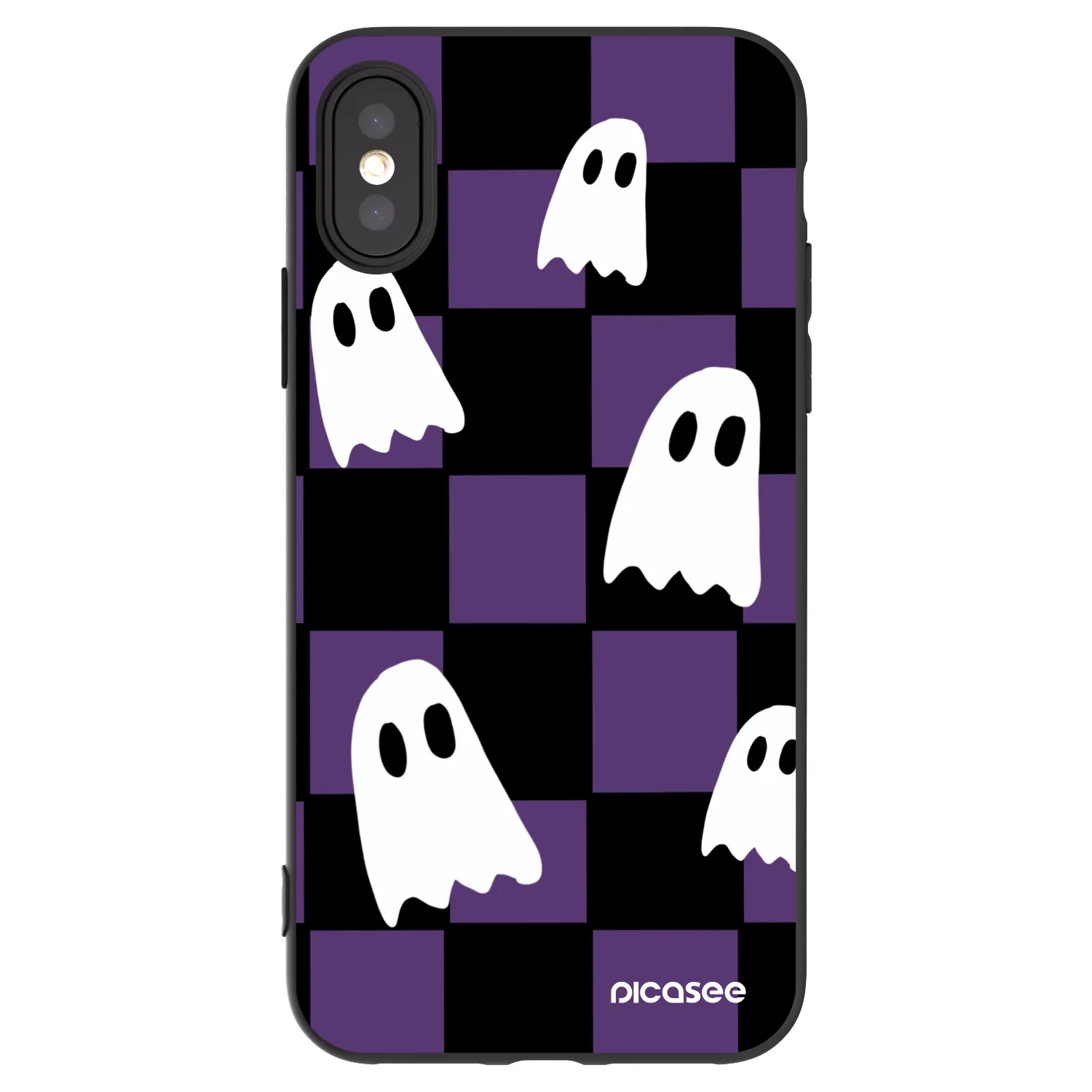 Picasee crna silikonska maskica za Apple iPhone X/XS - Ghosts