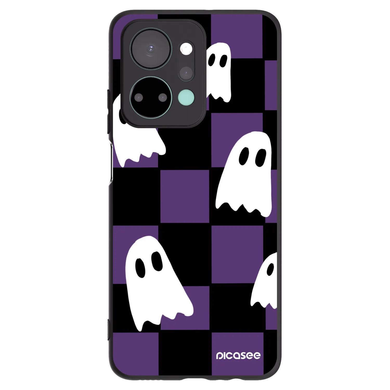 Picasee crna silikonska maskica za Honor X7a - Ghosts