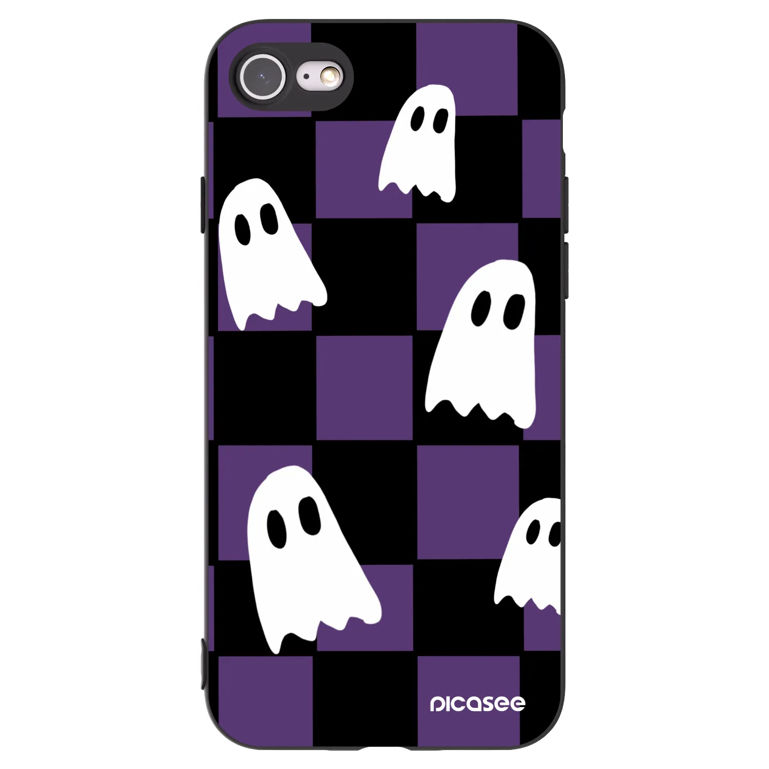 Picasee crna silikonska maskica za Apple iPhone 8 - Ghosts