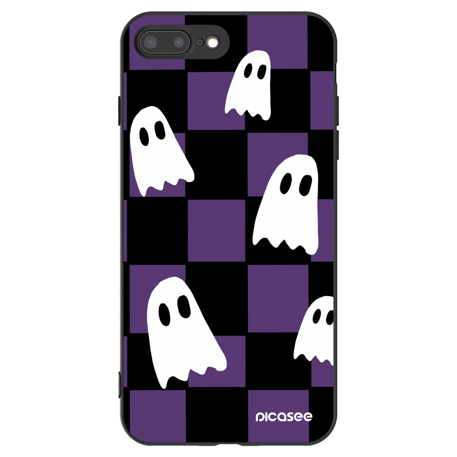 Picasee crna silikonska maskica za Apple iPhone 7 Plus - Ghosts