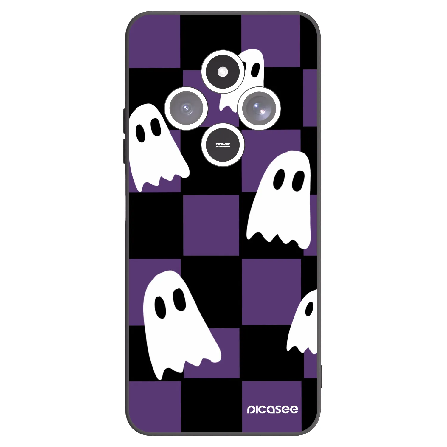 Picasee crna silikonska maskica za Xiaomi Redmi 14C - Ghosts
