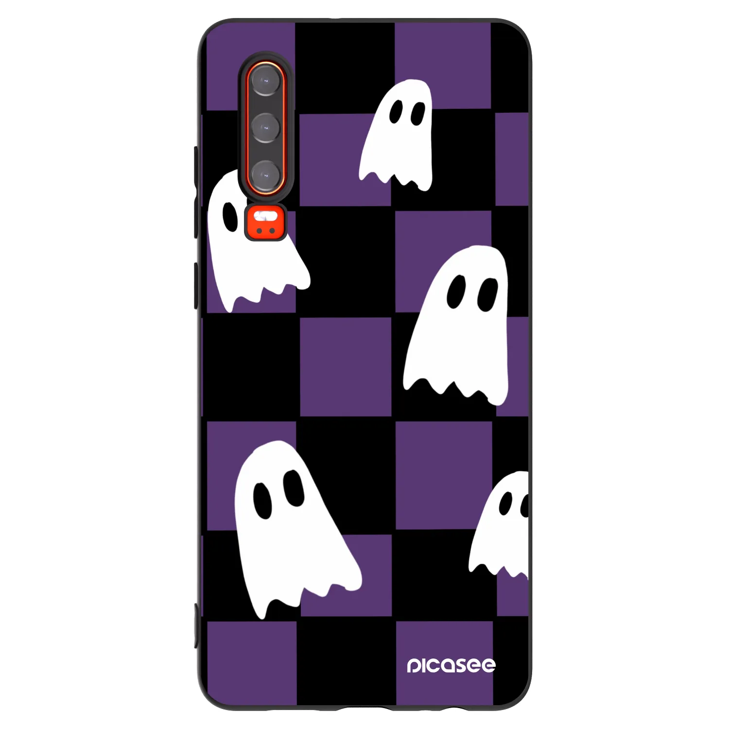 Picasee crna silikonska maskica za Huawei P30 - Ghosts
