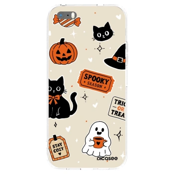 Picasee silikonska prozirna maskica za Apple iPhone 5/5S/SE - Halloween stickers