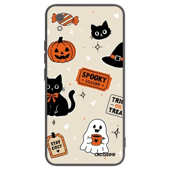 Picasee crna silikonska maskica za Xiaomi Redmi 7A - Halloween stickers