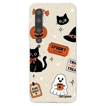 Picasee silikonska prozirna maskica za Xiaomi Mi Note 10 (Pro) - Halloween stickers
