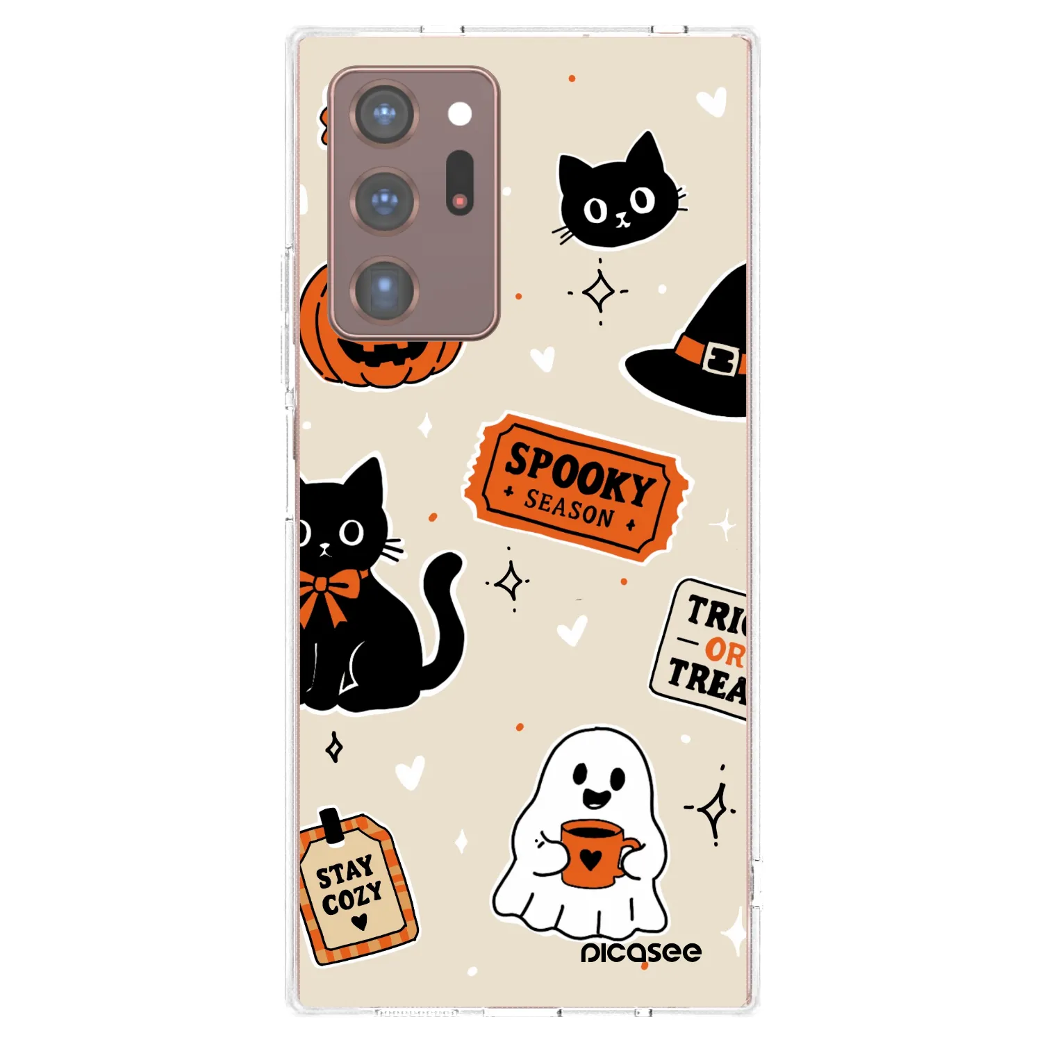 Picasee silikonska prozirna maskica za Samsung Galaxy Note 20 Ultra - Halloween stickers