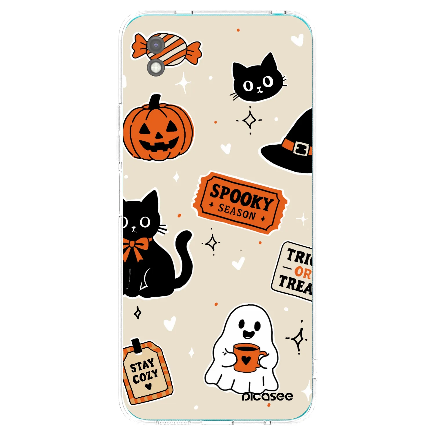 Picasee crna silikonska maskica za Xiaomi Redmi 9A - Halloween stickers