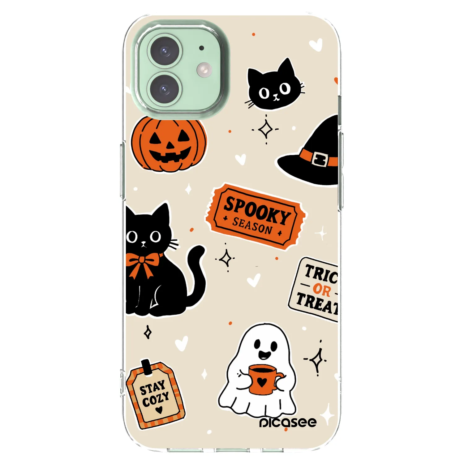 Picasee silikonska prozirna maskica za Apple iPhone 12 - Halloween stickers