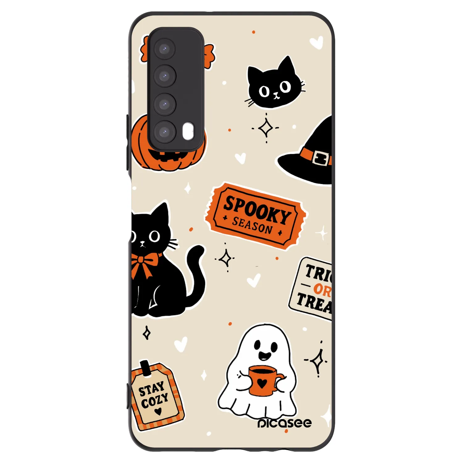 Picasee crna silikonska maskica za Huawei P Smart 2021 - Halloween stickers