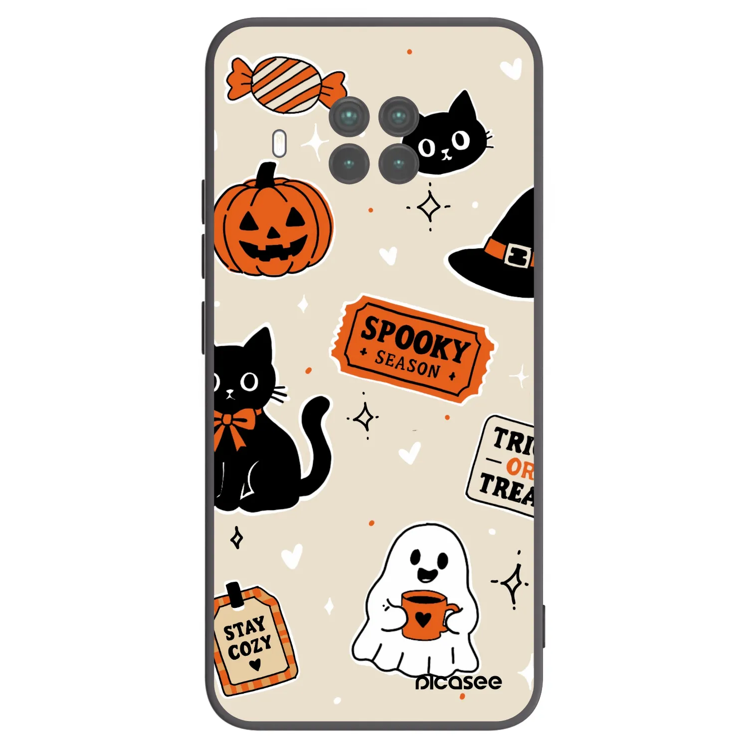 Picasee crna silikonska maskica za Xiaomi Mi 10T Lite - Halloween stickers