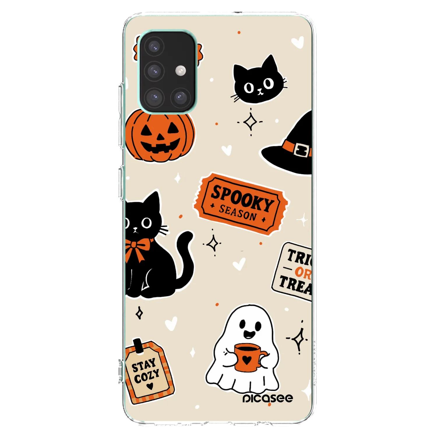 Picasee silikonska prozirna maskica za Samsung Galaxy M51 M515F - Halloween stickers