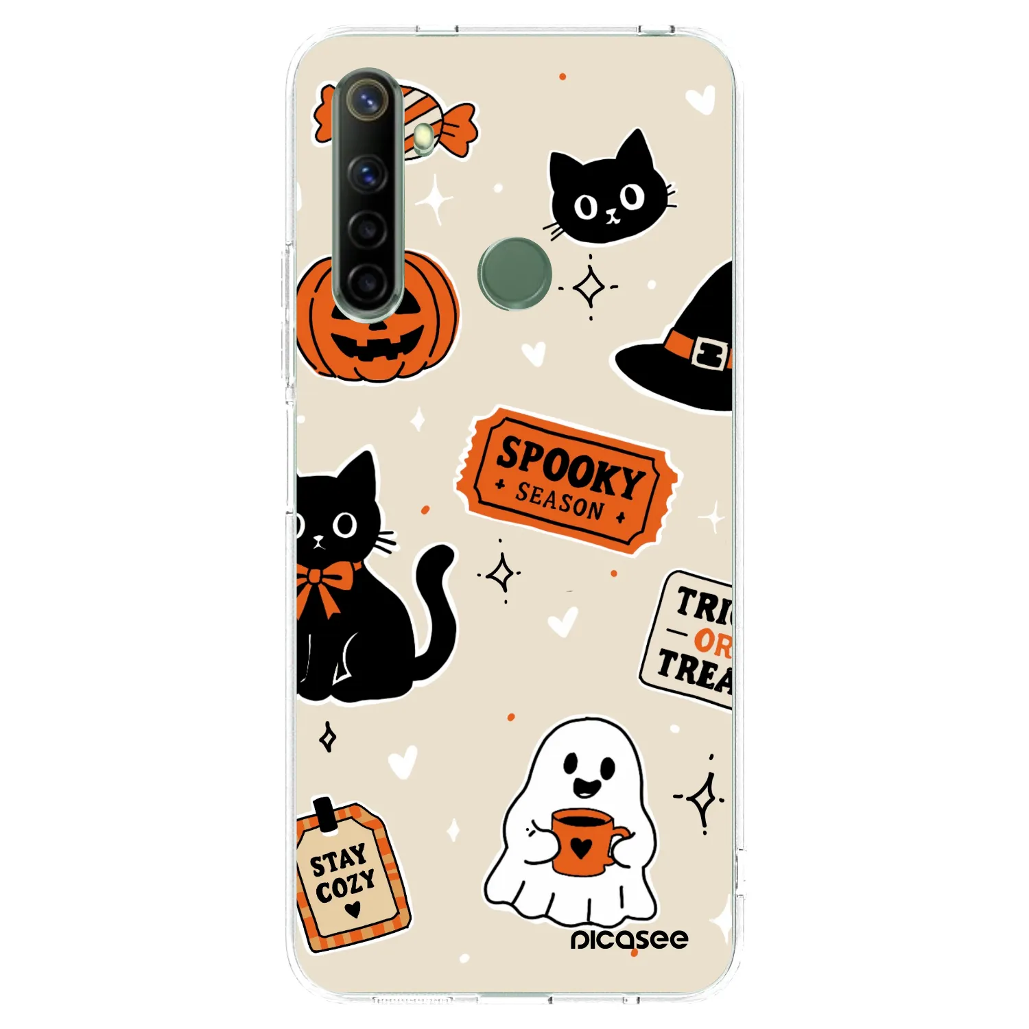 Picasee silikonska prozirna maskica za Realme 6i - Halloween stickers