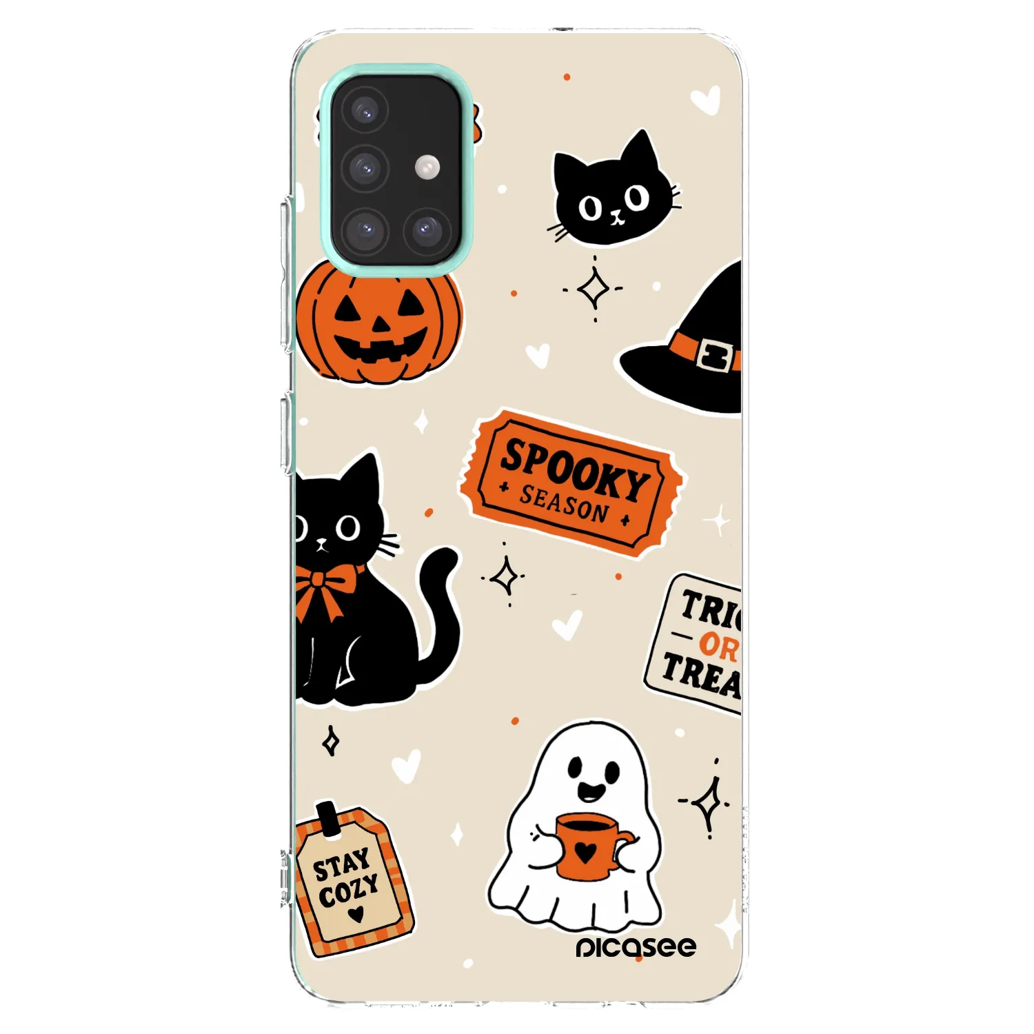Picasee silikonska prozirna maskica za Samsung Galaxy M31s - Halloween stickers