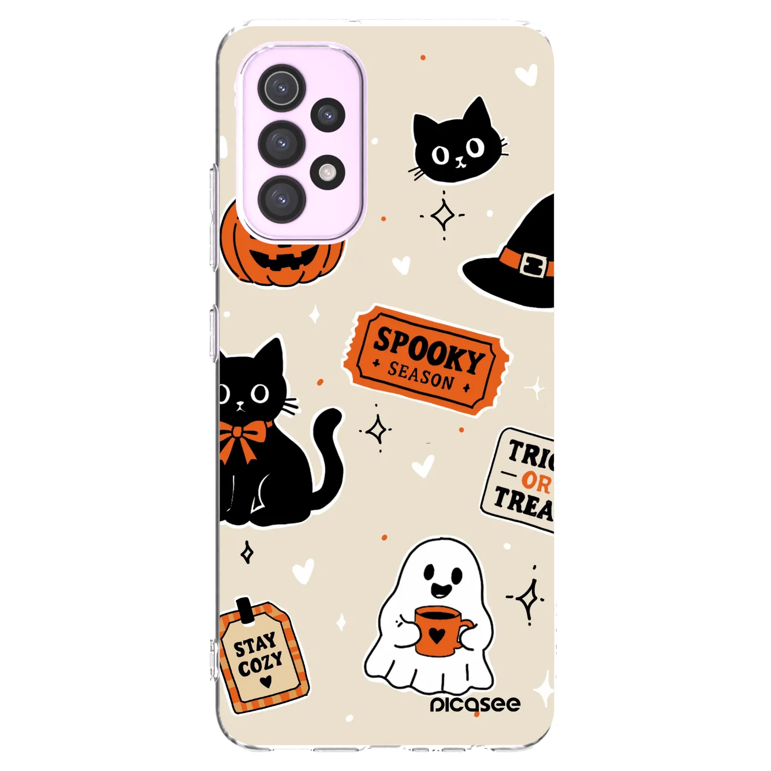 Picasee silikonska prozirna maskica za Samsung Galaxy A32 5G A326B - Halloween stickers