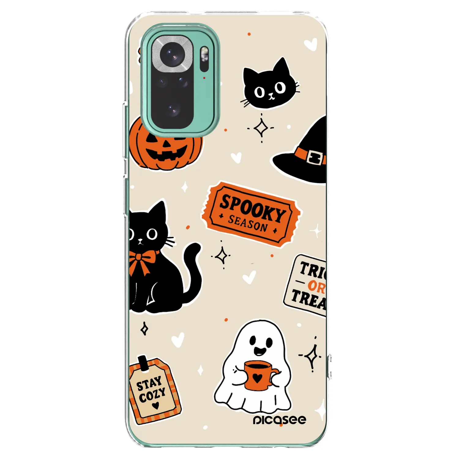 Picasee silikonska prozirna maskica za Xiaomi Redmi Note 10 Pro - Halloween stickers