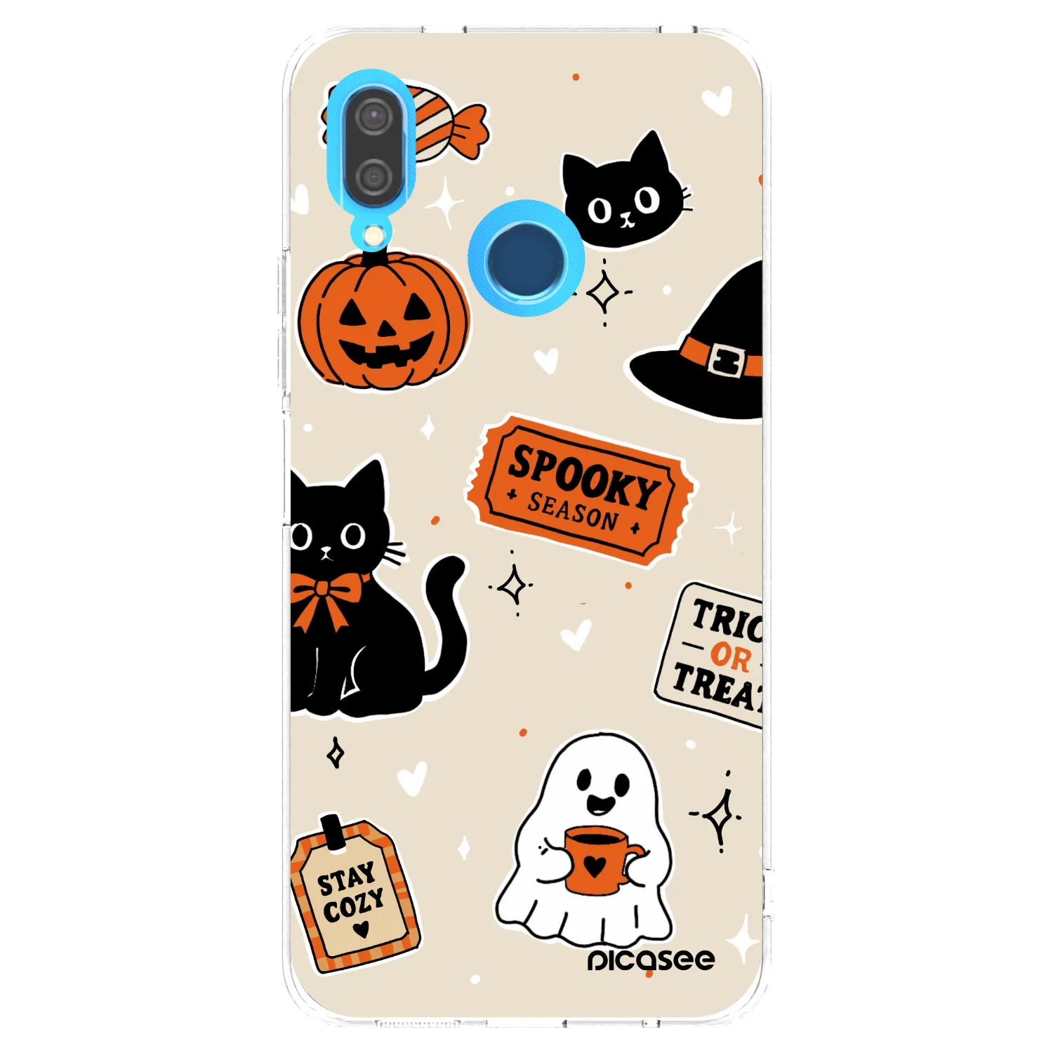 Picasee silikonska prozirna maskica za Huawei P20 Lite - Halloween stickers