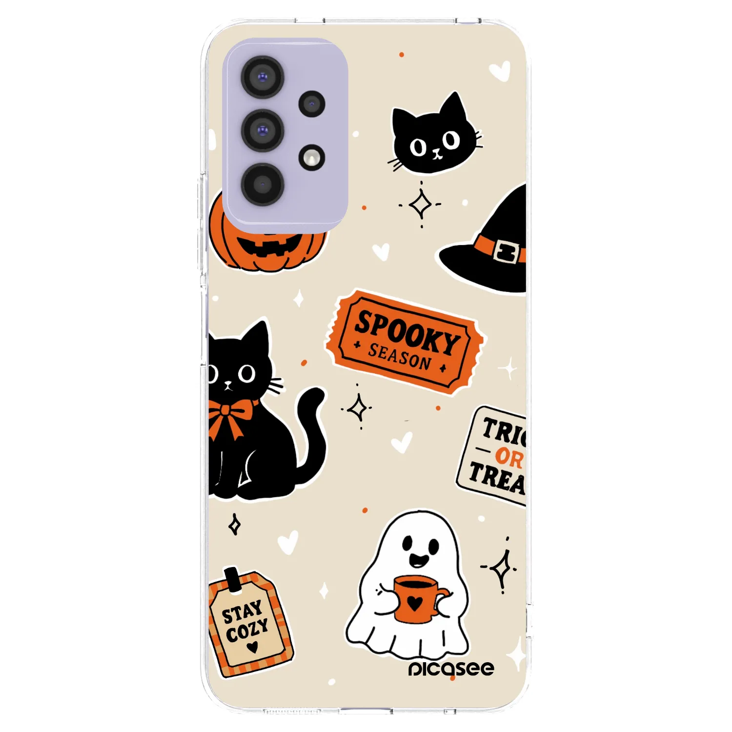 Picasee silikonska prozirna maskica za Samsung Galaxy A32 4G SM-A325F - Halloween stickers