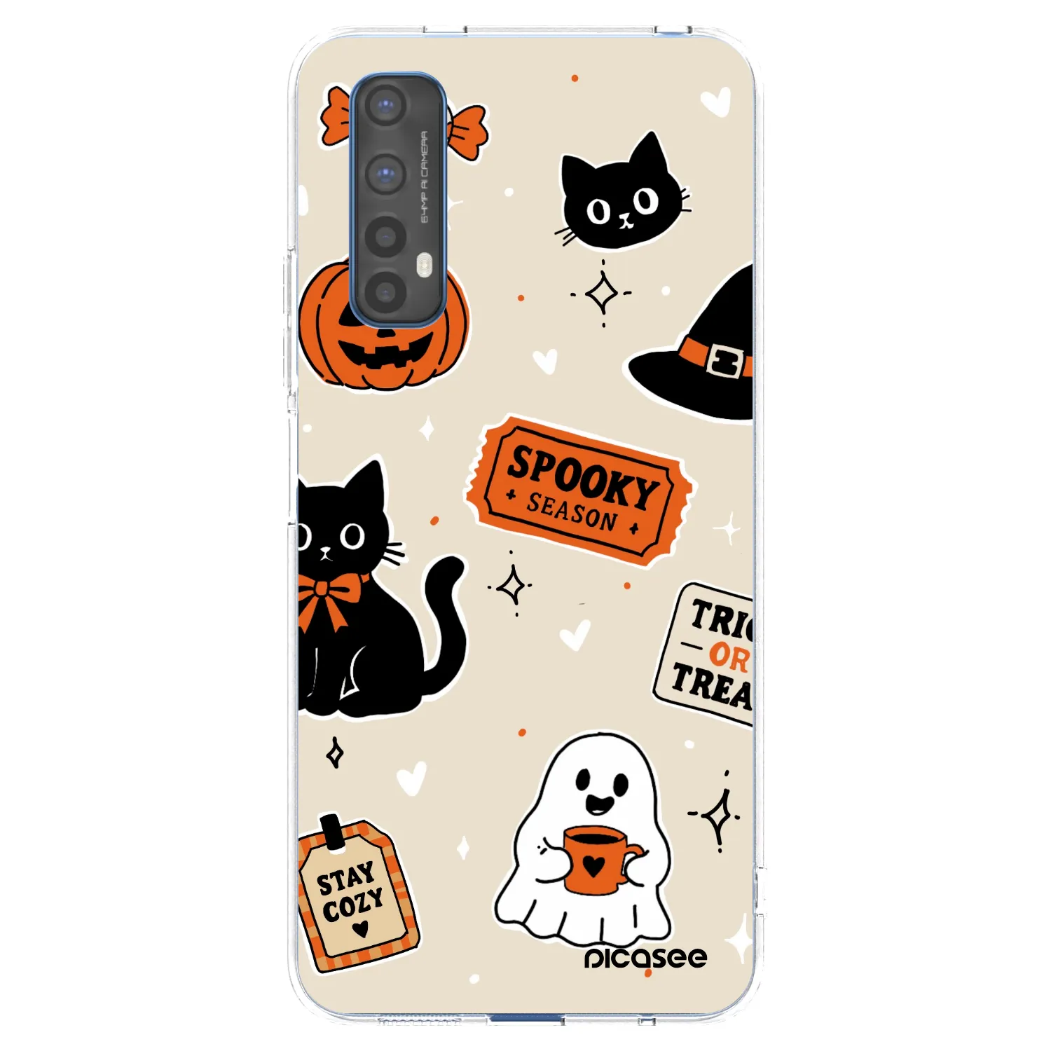 Picasee silikonska prozirna maskica za Realme 7 - Halloween stickers