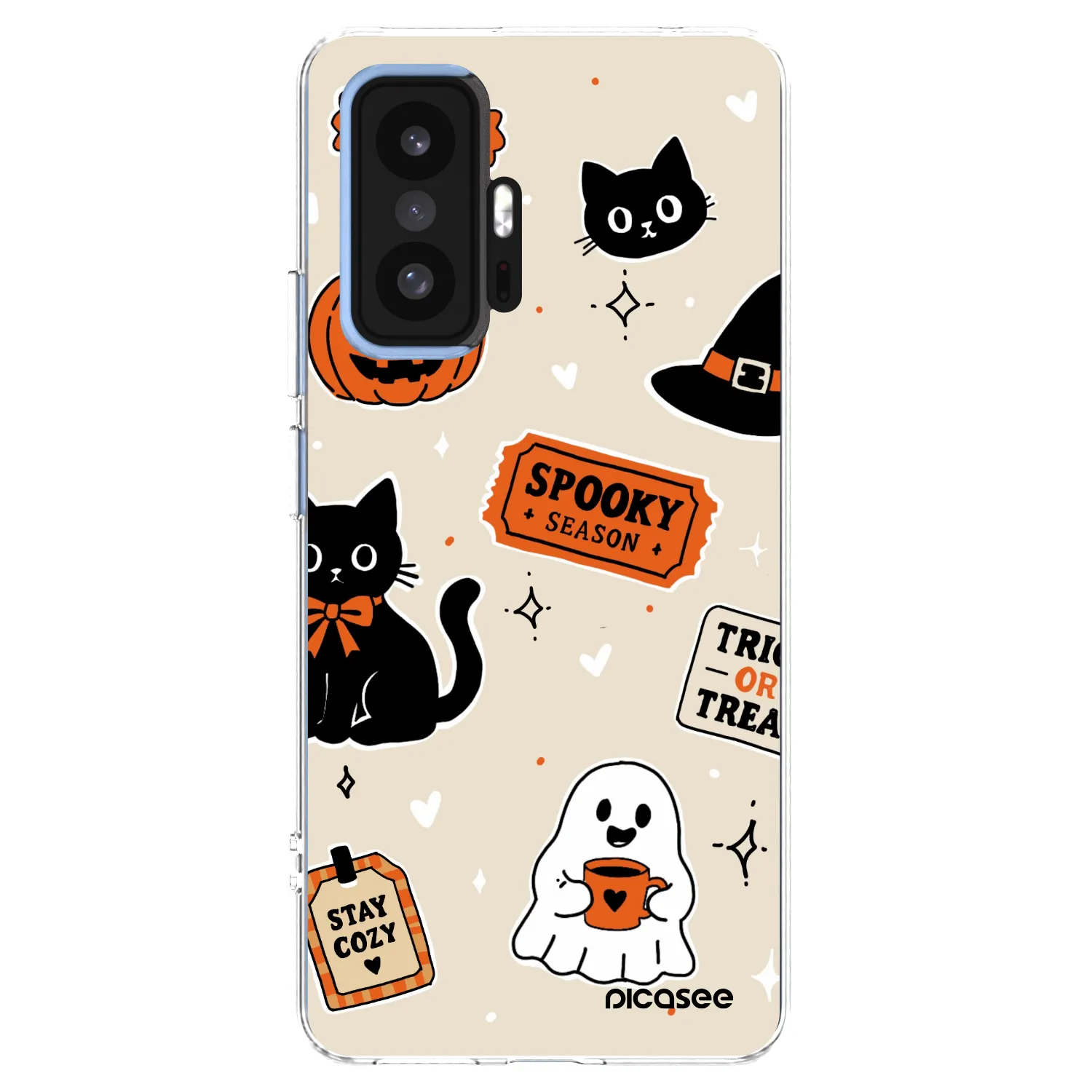 Picasee silikonska prozirna maskica za Xiaomi 11T - Halloween stickers