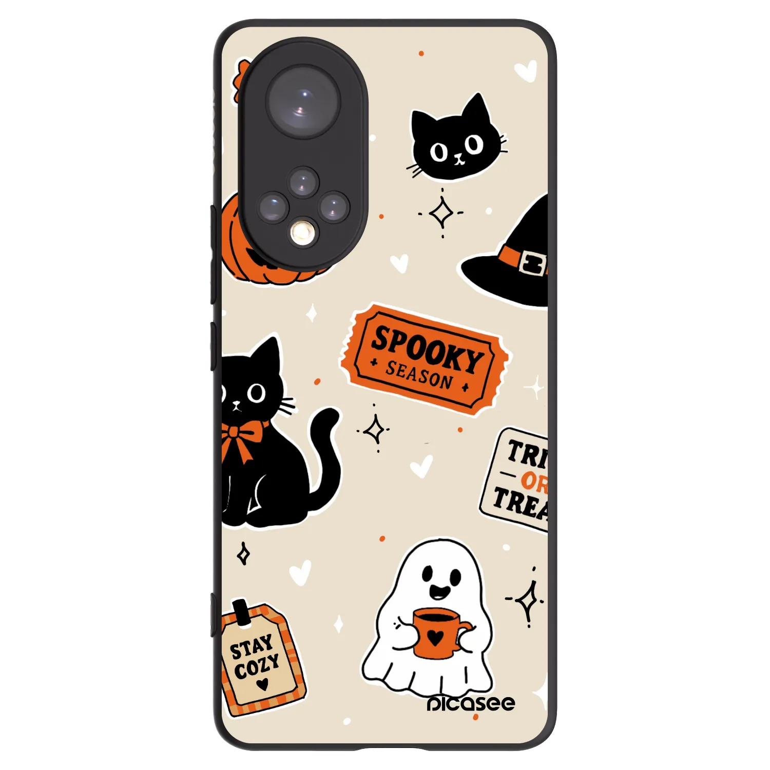 Picasee crna silikonska maskica za Huawei Nova 9 - Halloween stickers