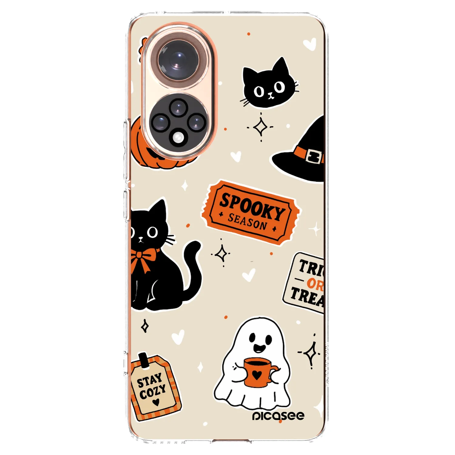 Picasee silikonska prozirna maskica za Huawei Nova 9 - Halloween stickers