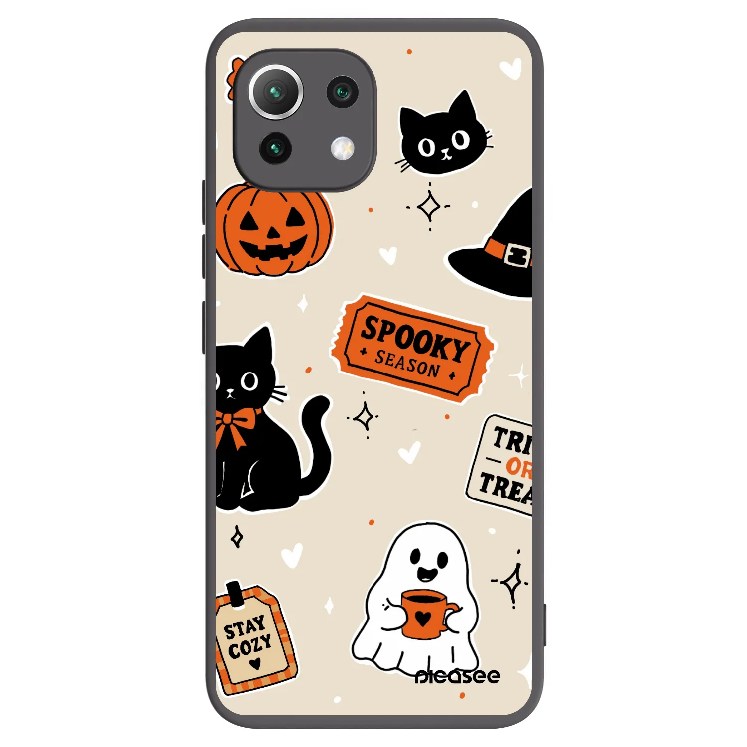 Picasee crna silikonska maskica za Xiaomi 11 Lite 5G NE - Halloween stickers