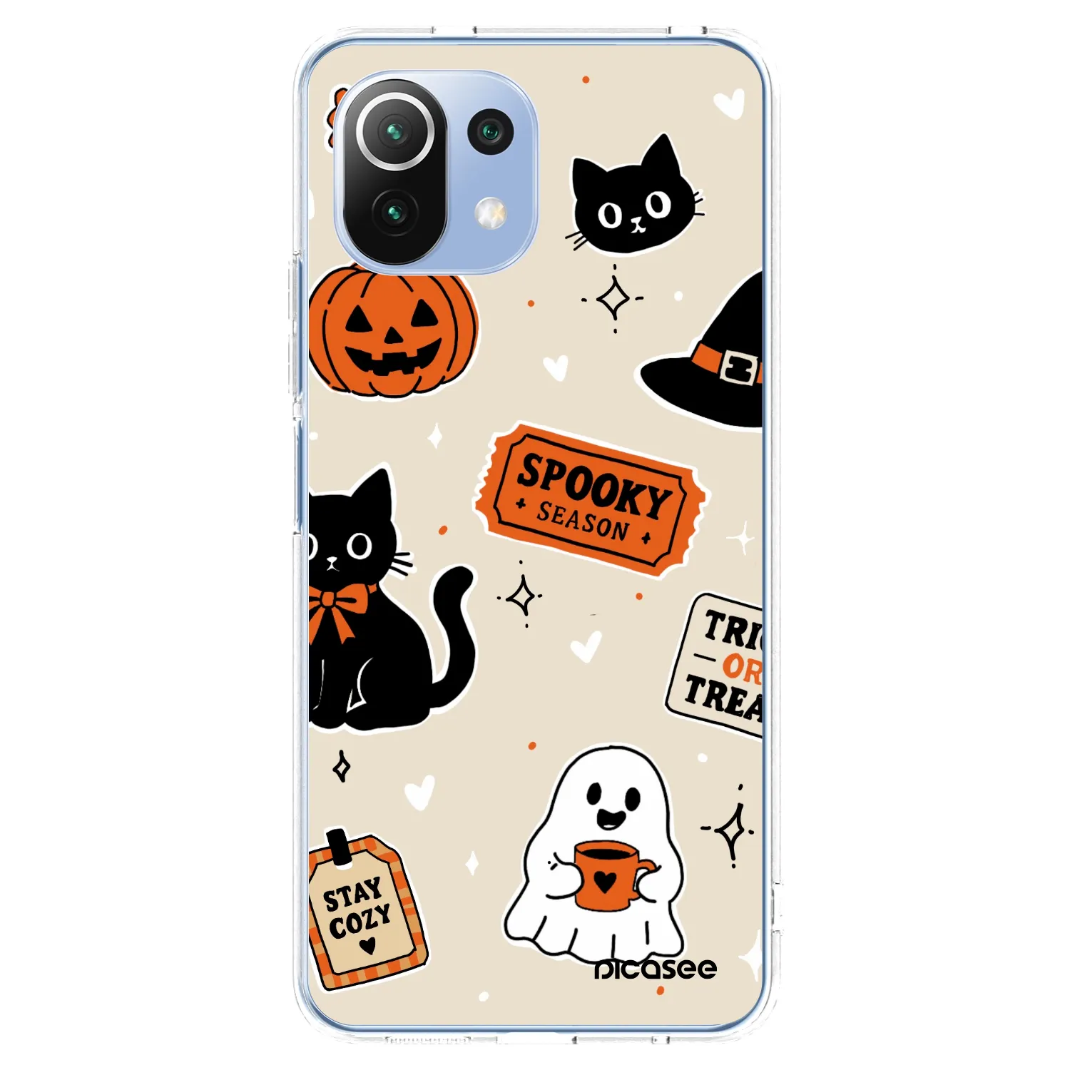 Picasee silikonska prozirna maskica za Xiaomi 11 Lite 5G NE - Halloween stickers