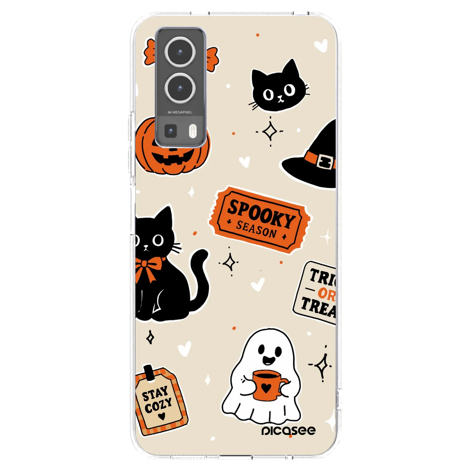 Picasee silikonska prozirna maskica za Vivo Y72 5G - Halloween stickers