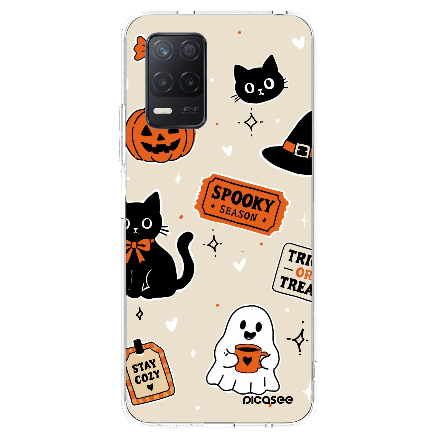 Picasee silikonska prozirna maskica za Realme 8 5G - Halloween stickers