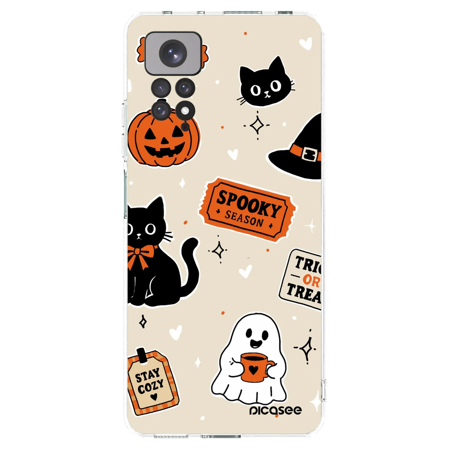Picasee silikonska prozirna maskica za Xiaomi Redmi Note 11S 4G - Halloween stickers
