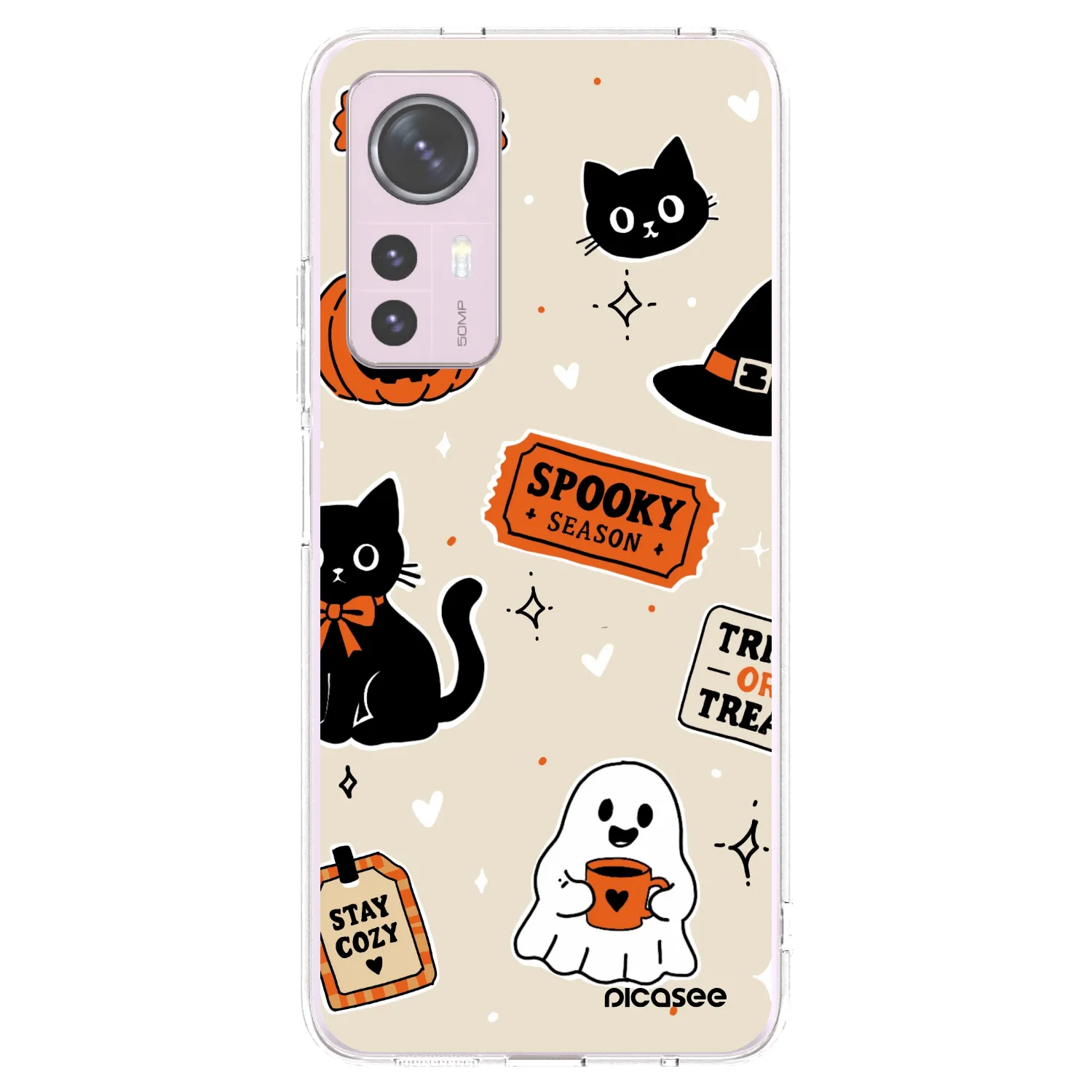 Picasee silikonska prozirna maskica za Xiaomi 12 - Halloween stickers