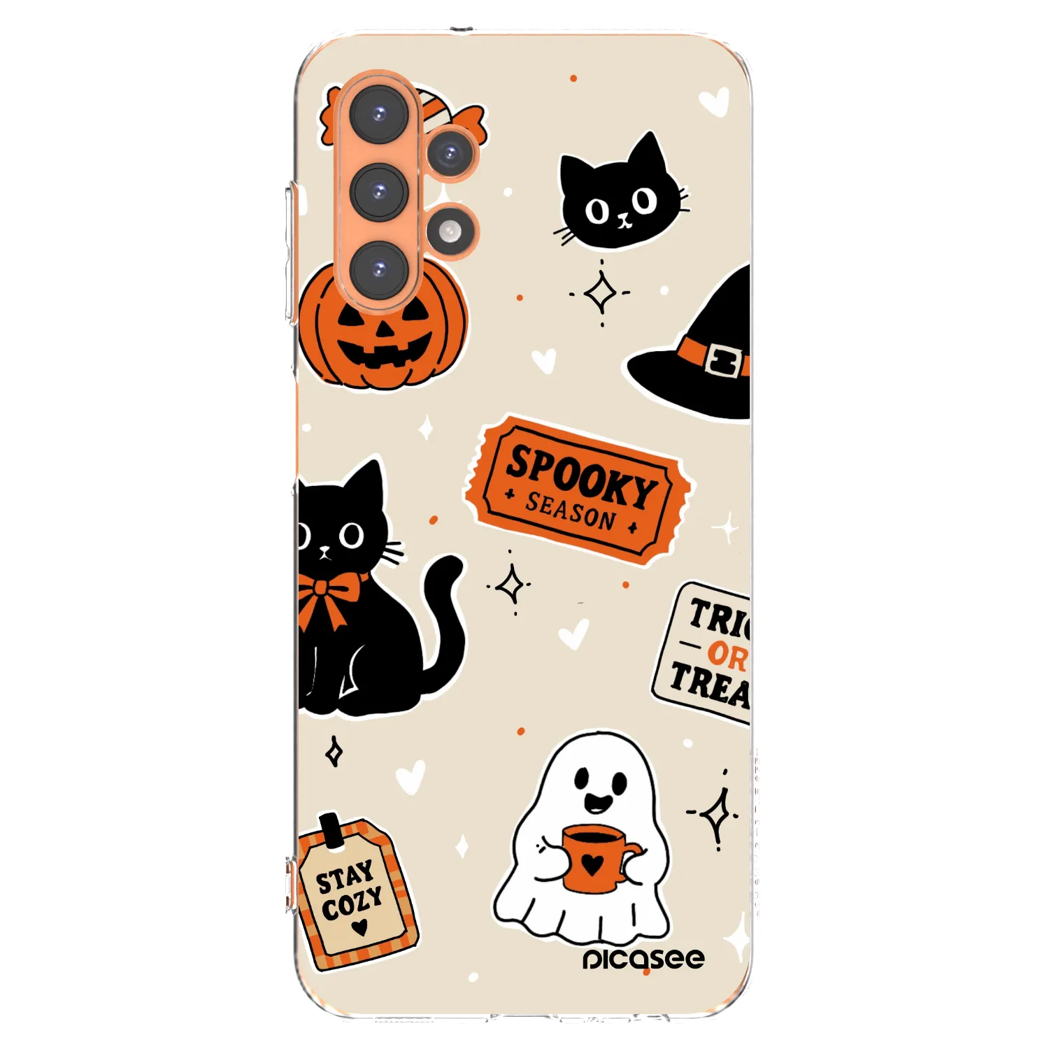 Picasee silikonska prozirna maskica za Samsung Galaxy A13 4G A135 - Halloween stickers