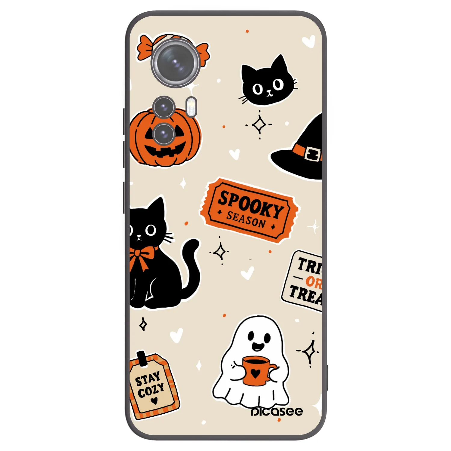 Picasee crna silikonska maskica za Xiaomi 12X - Halloween stickers