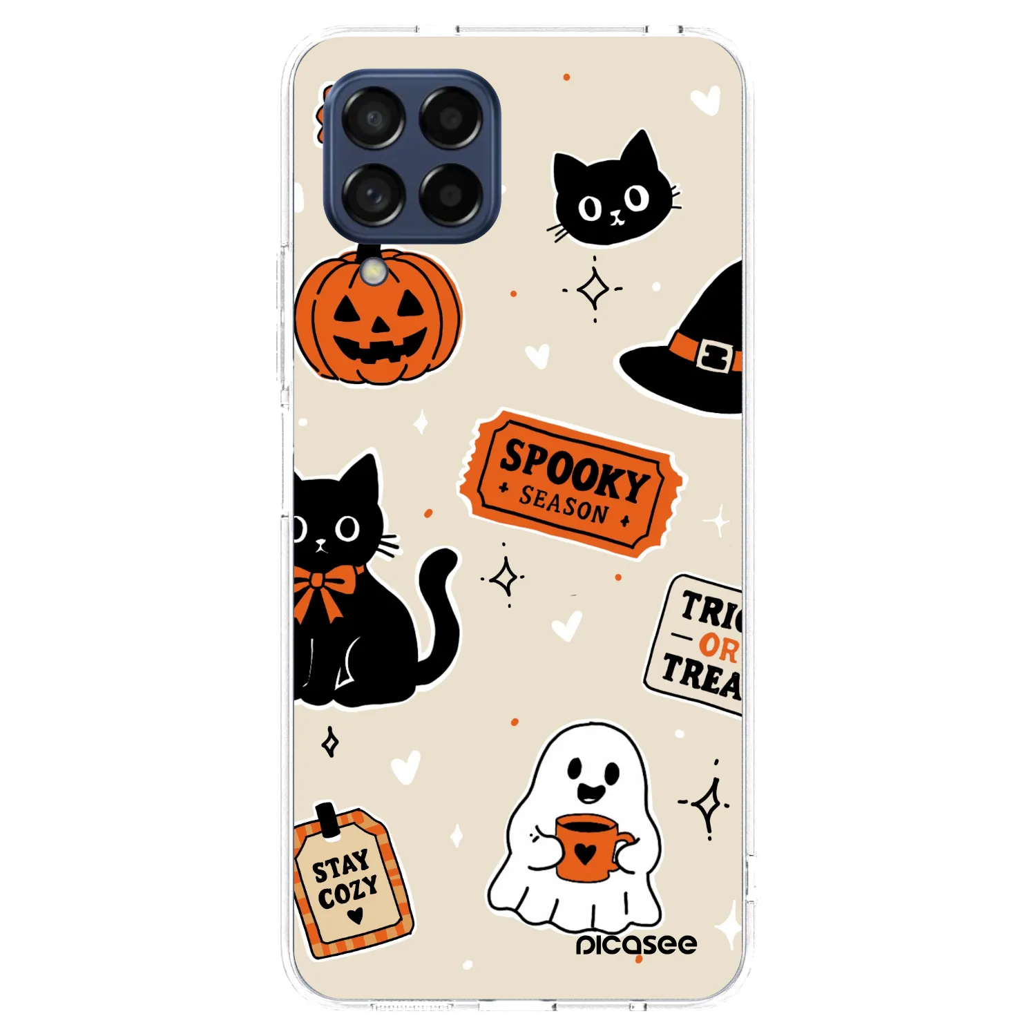Picasee silikonska prozirna maskica za Samsung Galaxy M53 5G - Halloween stickers