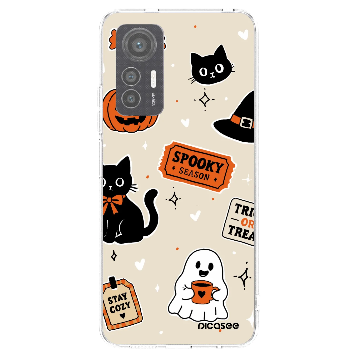 Picasee silikonska prozirna maskica za Xiaomi 12 Lite - Halloween stickers