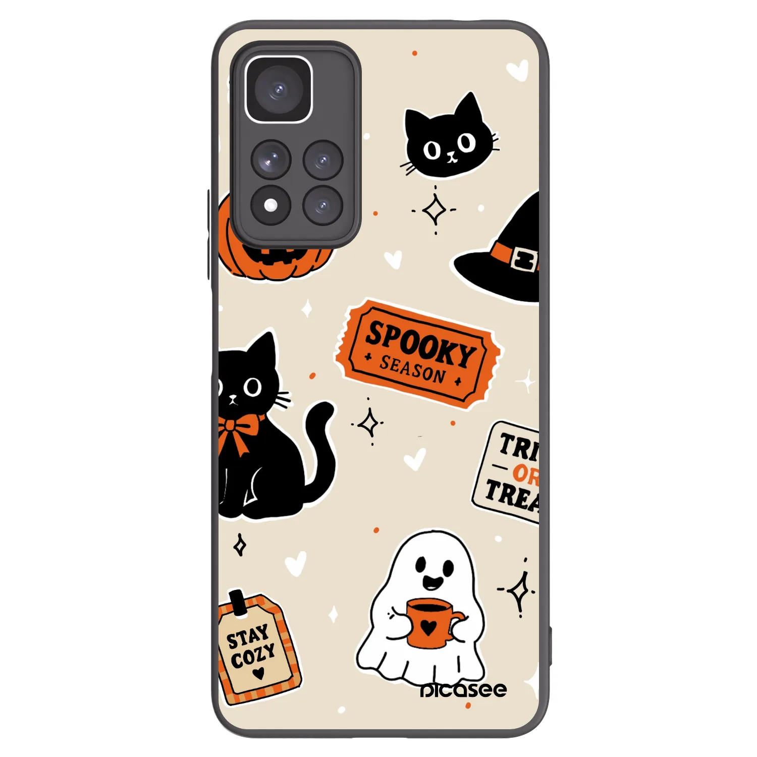 Picasee crna silikonska maskica za Xiaomi Redmi Note 11 Pro+ 5G - Halloween stickers