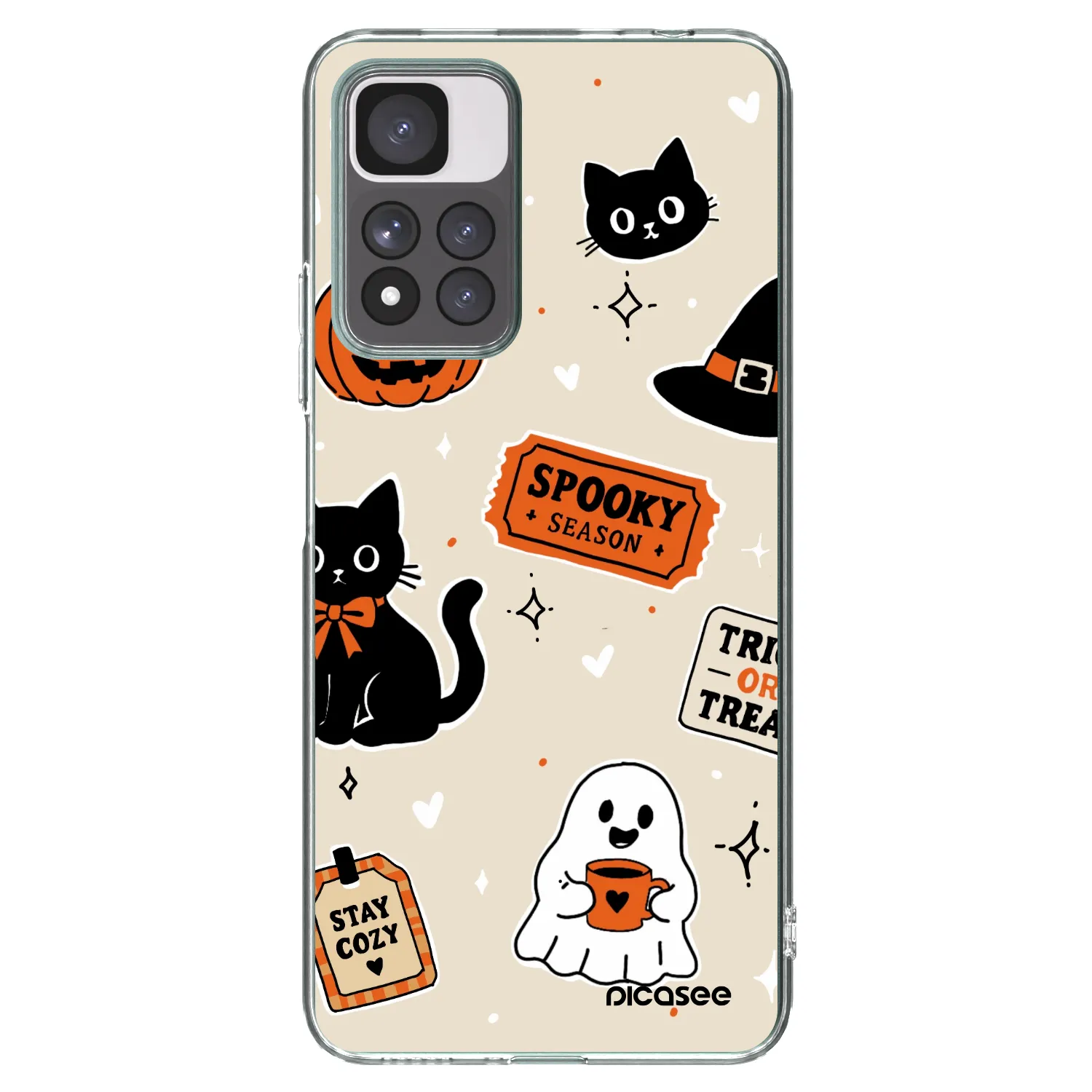 Picasee silikonska prozirna maskica za Xiaomi Redmi Note 11 Pro+ 5G - Halloween stickers